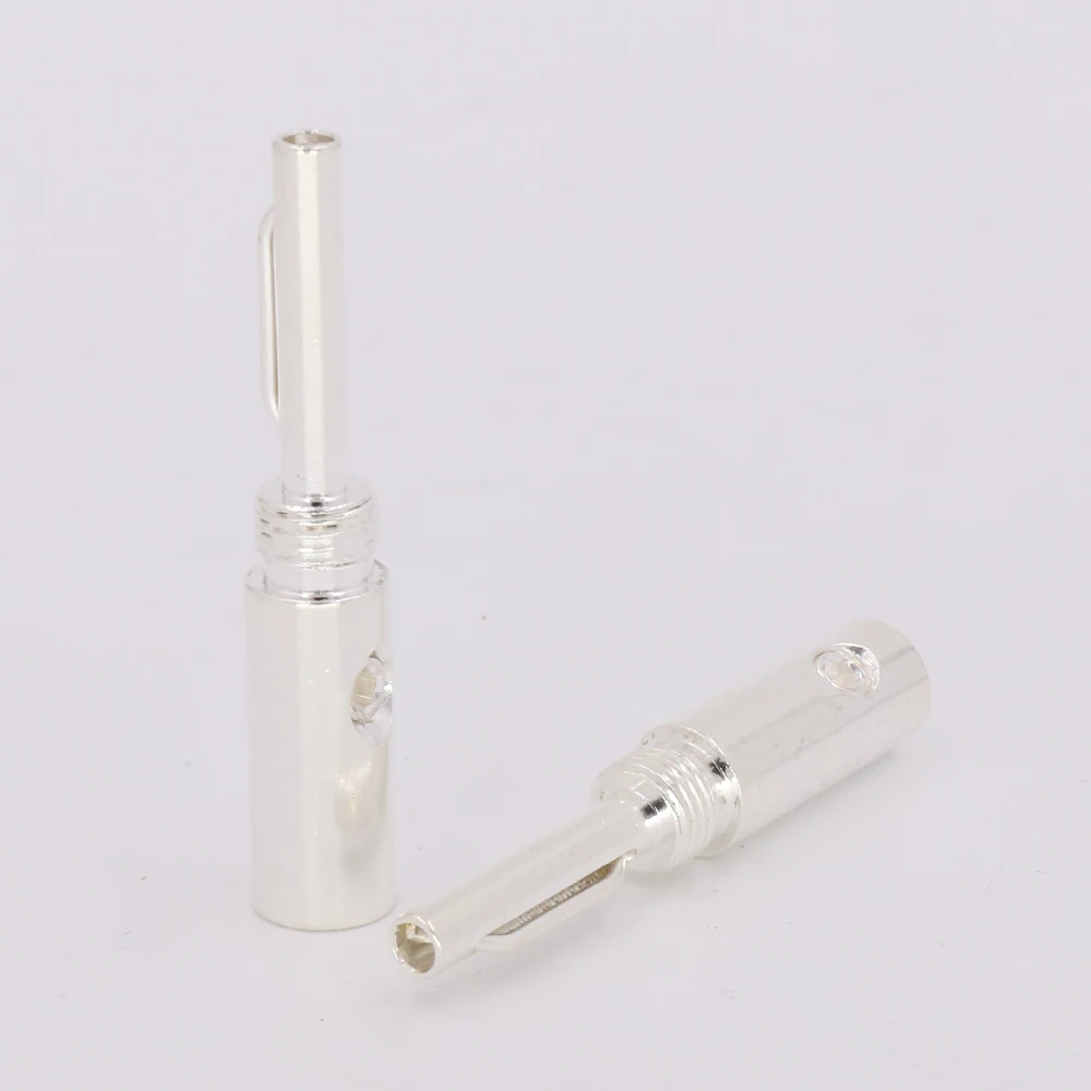 8 шт./лот посеребренный Банановый штекер Адаптер банан серебряные соединители