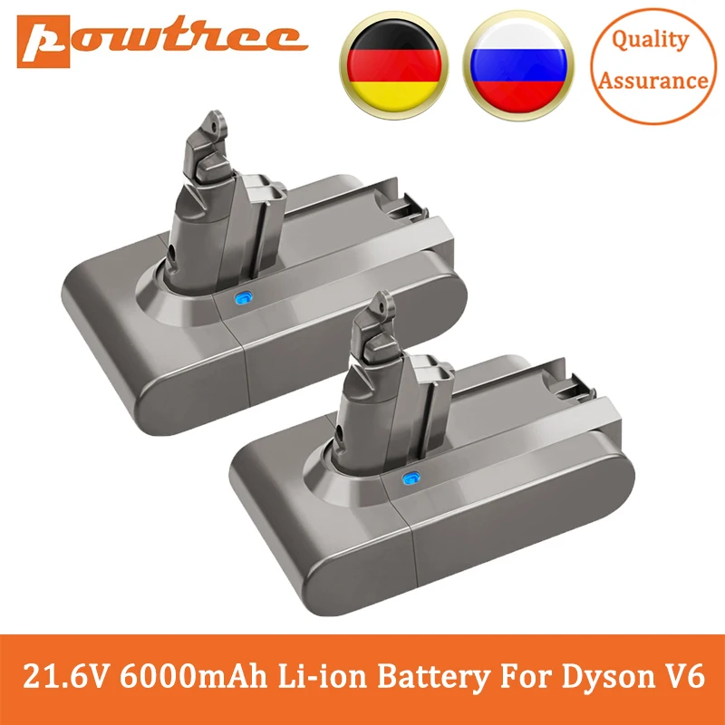 Литий-ионный аккумулятор Powtree 21 6 в 6000 мАч для пылесосов Dyson V6 DC58 DC59 DC61 DC62 DC74 SV09 SV07 SV03