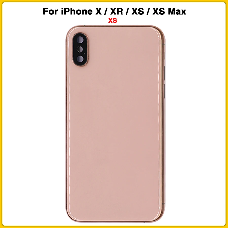 Для iPhone XR XS Max батарея задняя крышка Дверь задняя крышка+ средняя рамка Шасси с гибким кабелем полный корпус чехол для iPhone X