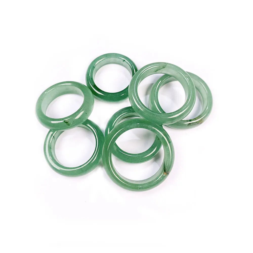 

Natural stone rings jewelry a diversity of stones two kinds of models Unisex Circle Natural Stone Finger Rings charms 6mm width