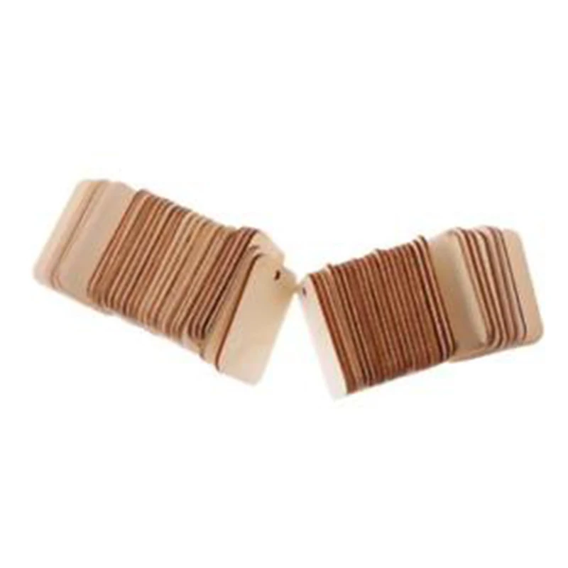 

50/100xWood Gift Tags Blank Hanging Wooden Label For Wedding Party Craft Decor