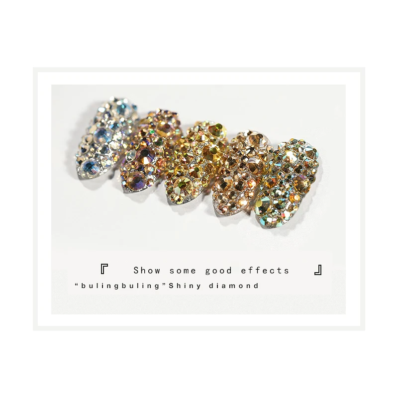 Искусственные ногти разных размеров 1440 штук кристалл AB плоская задняя