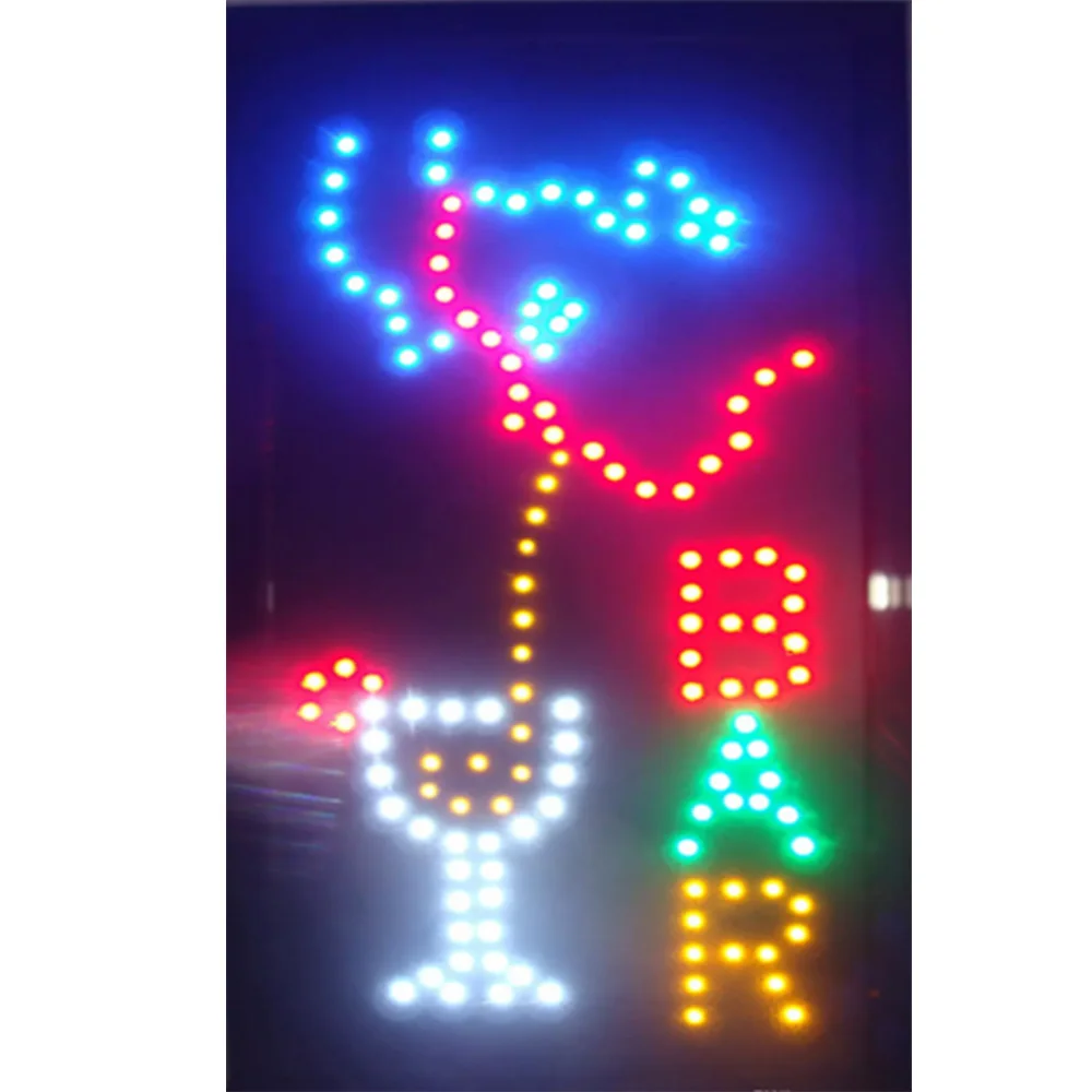 

Vertical Bar Led Sign 10x19 Inch Indoor Great for Led Open Neon Sign for Pub Tiki Bar Cocktails Bar Wine Store Business Sign