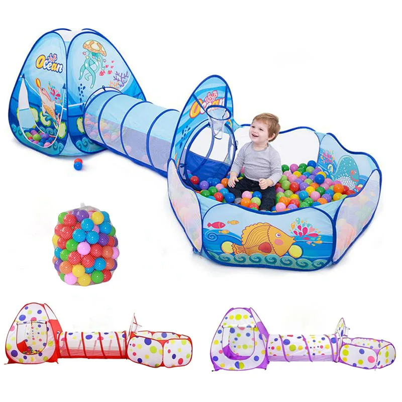 

Portable 3 In1 Baby Tent Kid Crawling Tunnel Play Tent House Ball Pit Pool Tent Children Play House Wigwam Girls Boy Room Decor