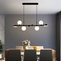 modern 2021 led long chandelier black gold iron living room center table dining kitchen creative minimalist decor indoor fixture