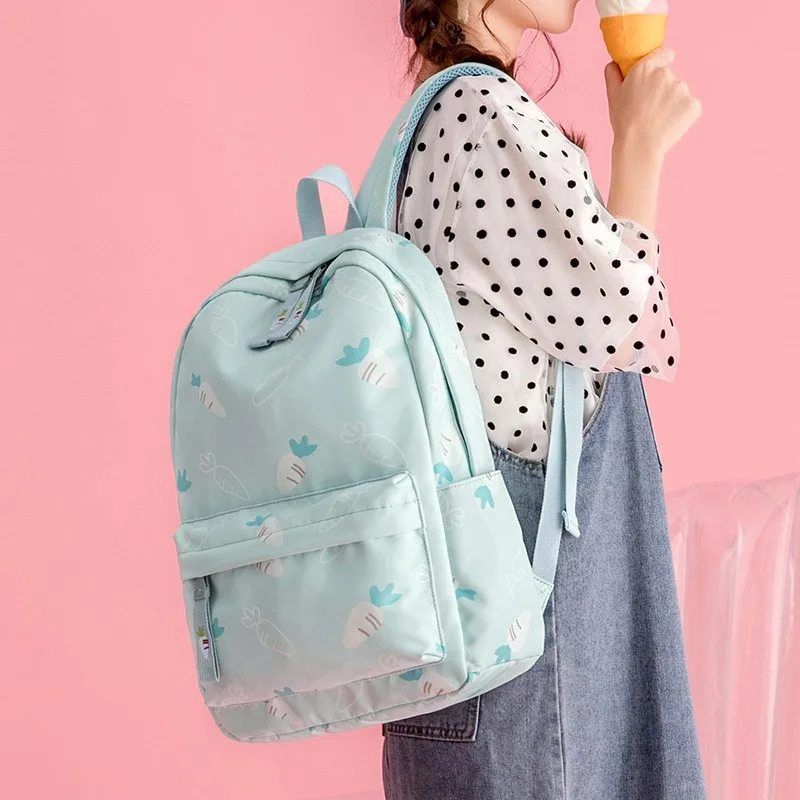 Новинка 2021, рюкзак для отдыха, школьный ранец для учеников средней школы, женский водонепроницаемый рюкзак из полиэстера с вышивкой и принт...
