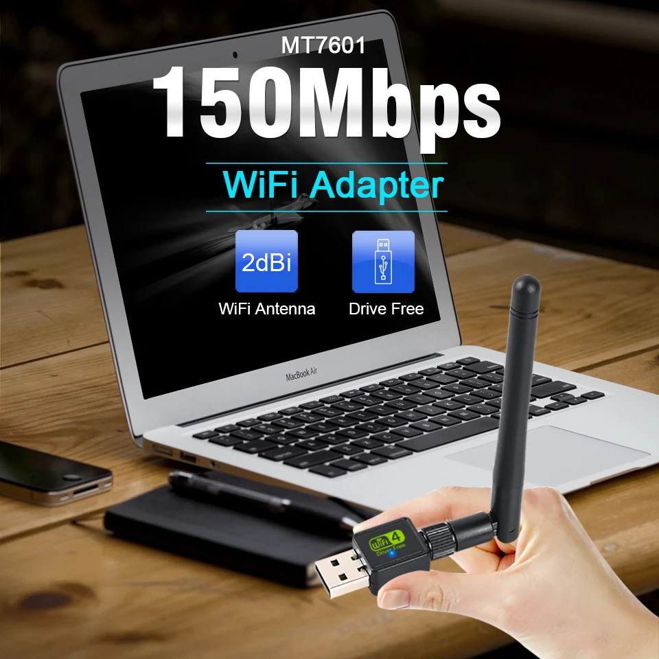 USB Wi-fi адаптер MT7601 с антенной Ethernet Бесплатный драйвер для настольного ПК ноутбука