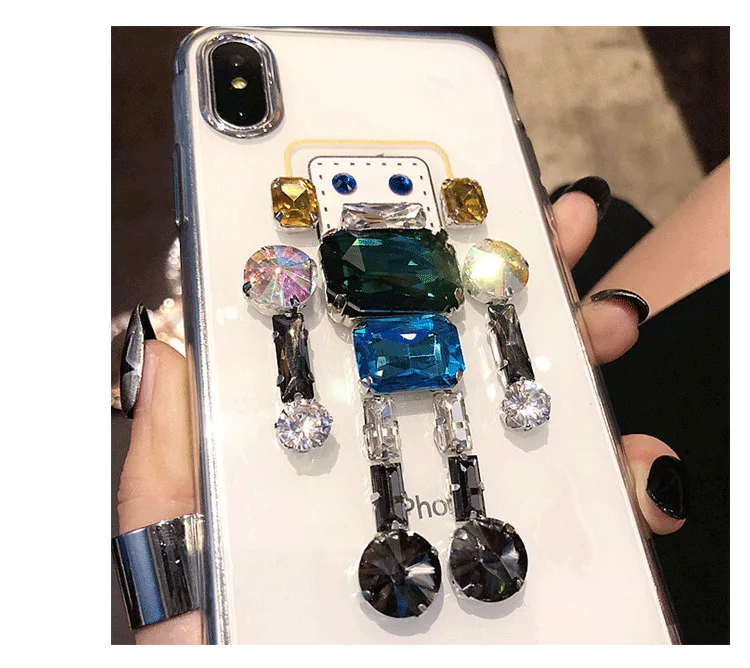 Kuutti Squishy Забавные милые Стразы робот для женщин ТПУ летние чехлы телефонов iPhone 6 6s