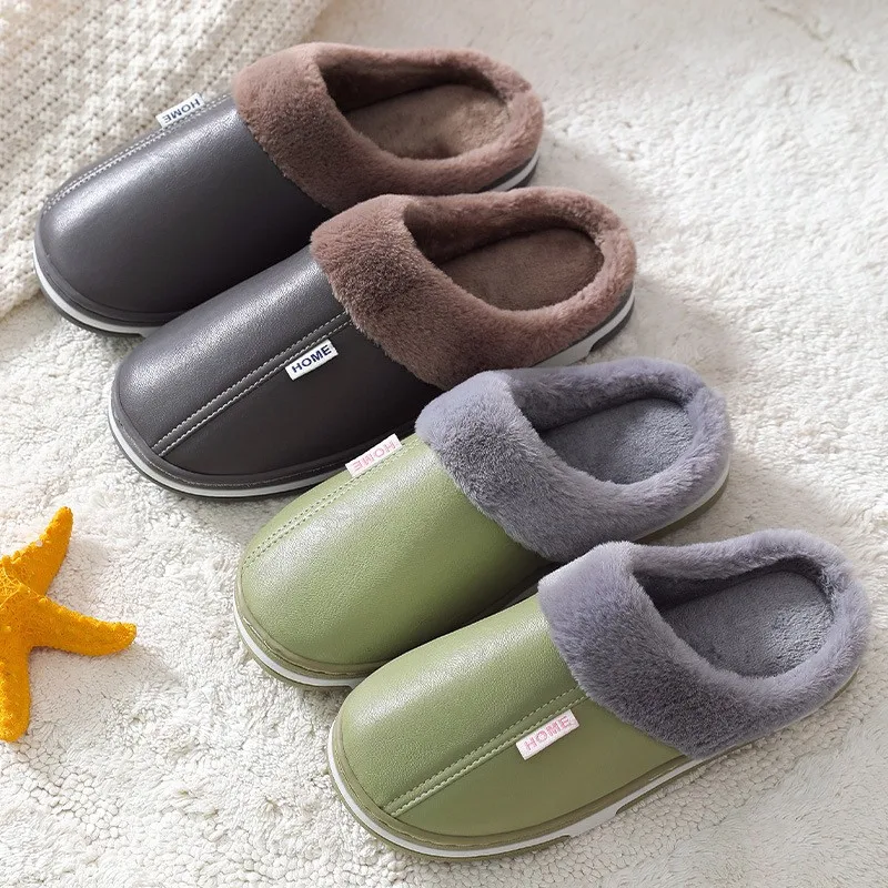 Тапочки женские плюшевые теплые зимние шлепанцы мягкая подошва плоская домашние