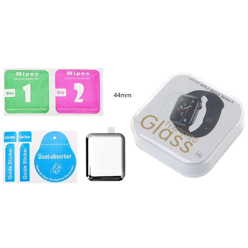 44mm (iWatch 4)black С уровнем твердости 9H 3D изогнутое полное покрытие закаленное/мягкий ТПУ Стекло Экран Защитная пленка для Apple Watch iWatch серии 1/2/3/4, брендовый, 38/42/40/44 мм - Цвет: 44mm (iWatch 4)black