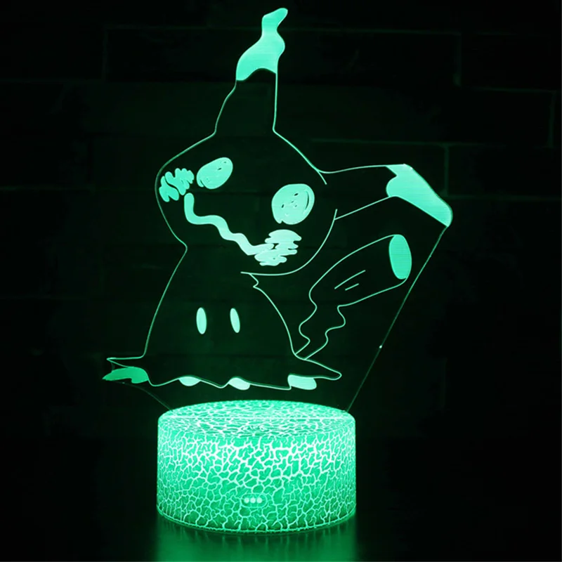 Pokemon Umbreon 7 цветов лампа 3d визуальные светодиодные ночники дети сенсорный Usb настольная лампа Пикачу ребенок Покемон го фигурка - Испускаемый цвет: 9