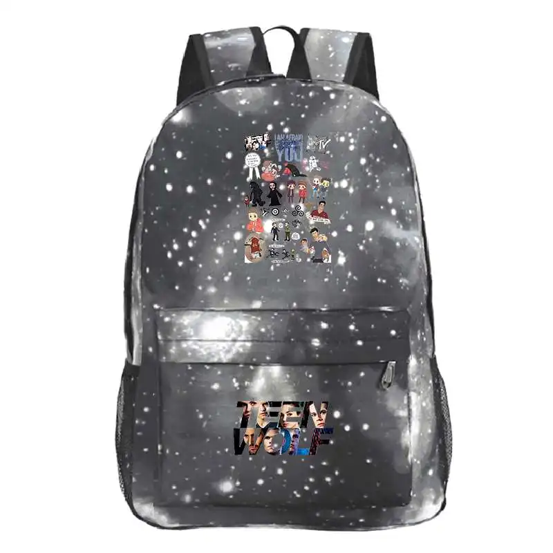 

Teen Wolf Female Backpack Casual Women men Backpack Fashion Women Shoulder Bag Teen Wolf print School Bag For Teenage Girl boys