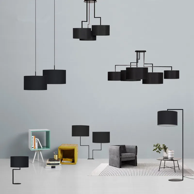 Современный минимализм Led люстра Гостиная Нерегулярные Блеск E27 абажурами