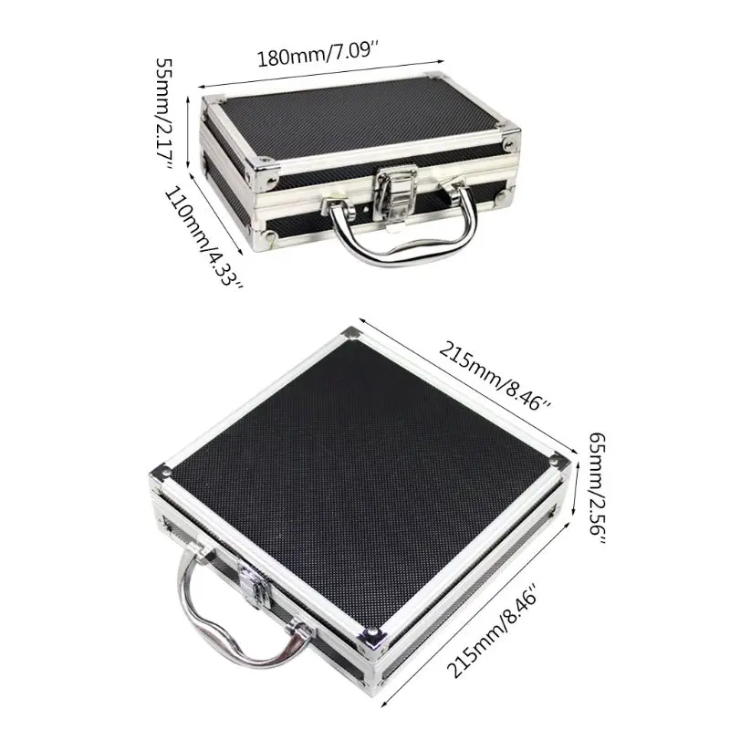 

Portable Aluminum Alloy Tool Box Practical Storage Travel Carry Case with Lining Sponge Inside Impact Resistant LX0C
