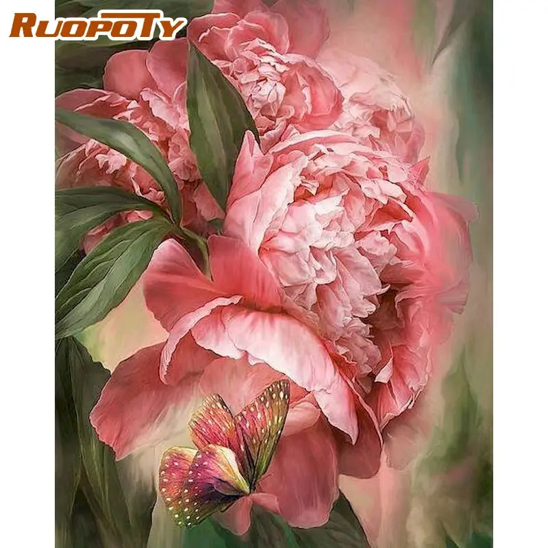

RUOPOTY Painting By Numbers For Adults HandPainted 40x50cm Frame On Canvas Modern Home Living Roome Wall Art Picture Diy Gift