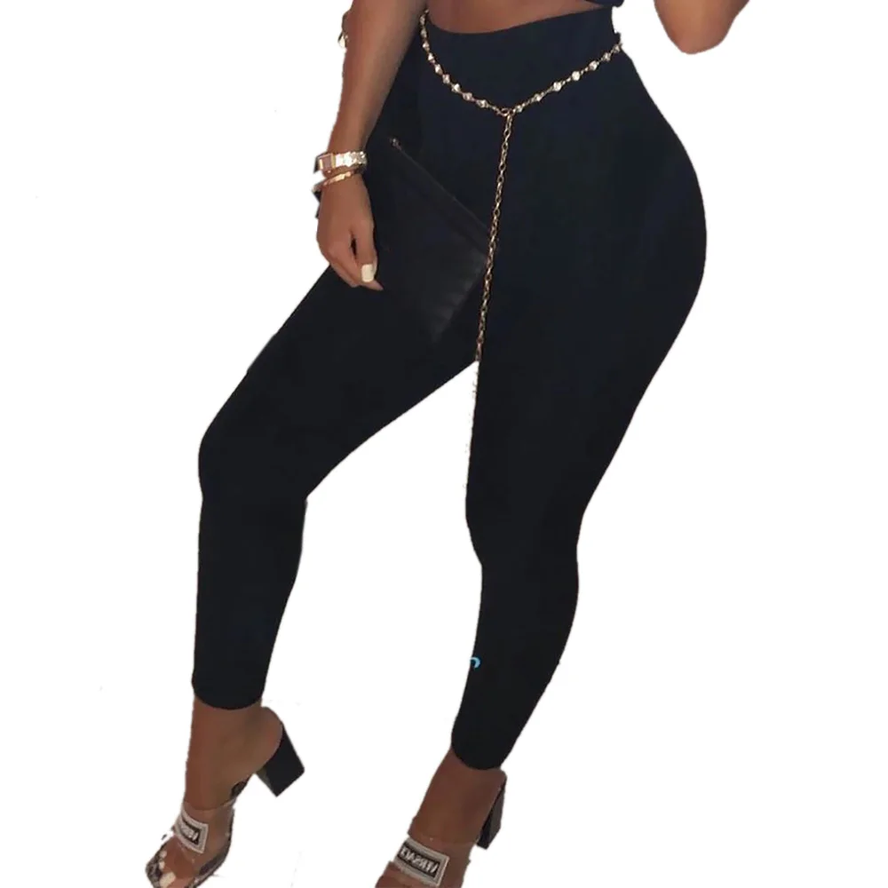 Женские брюки-карандаш черные эластичные леггинсы из спандекса с эффектом пуш-ап