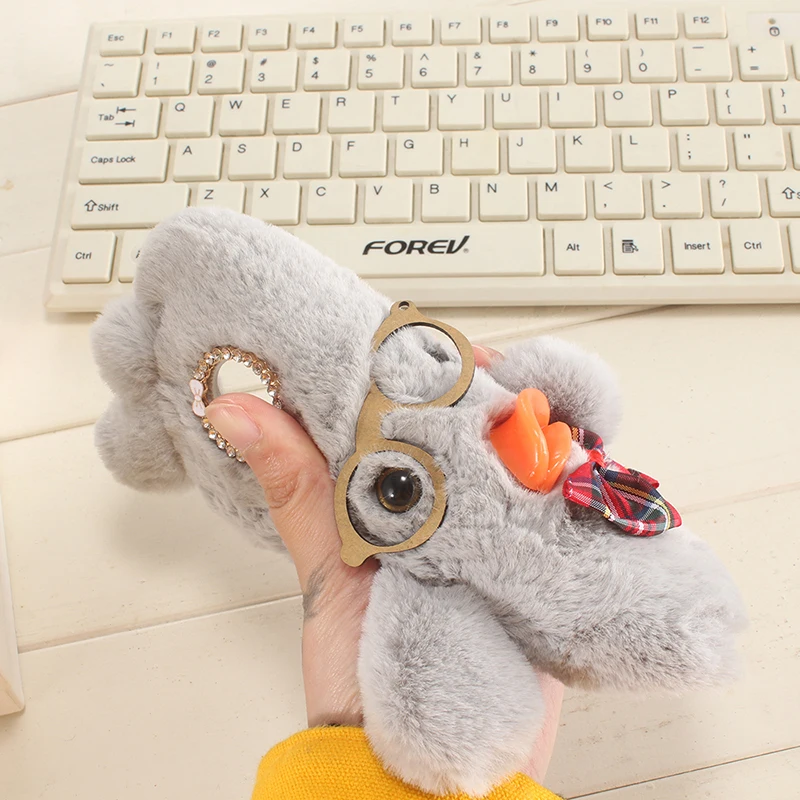 Забавный пушистый самодельный подарок симпатичная стильная утка элегантный