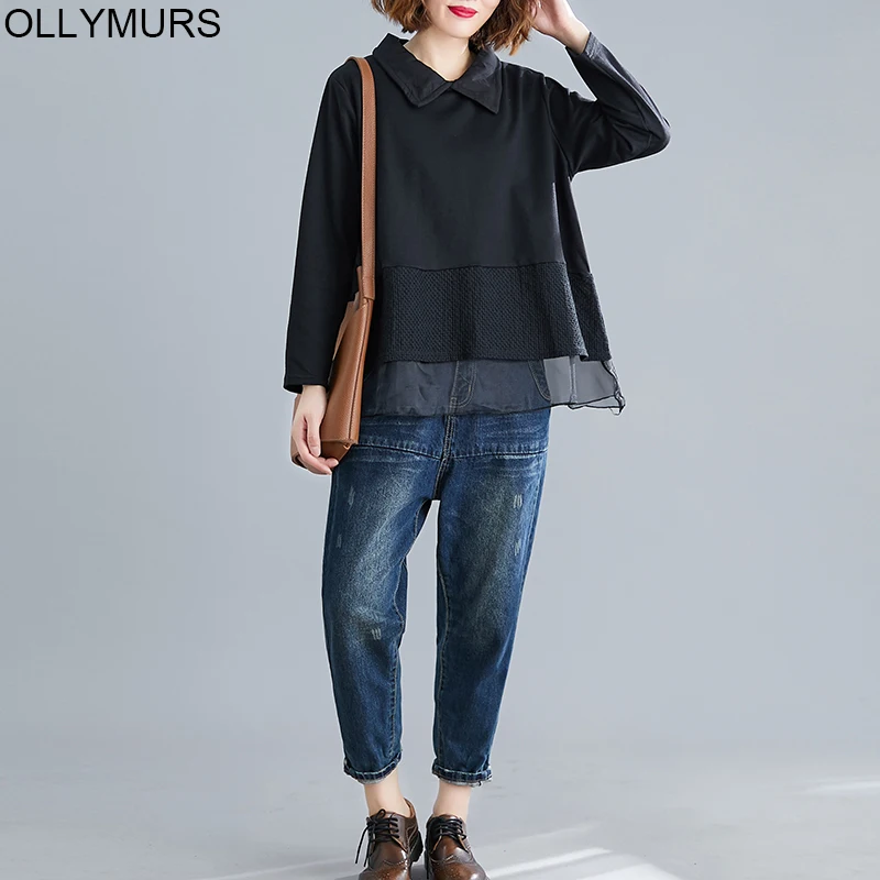 Женская футболка размера плюс хлопковые футболки с графическим принтом длинным