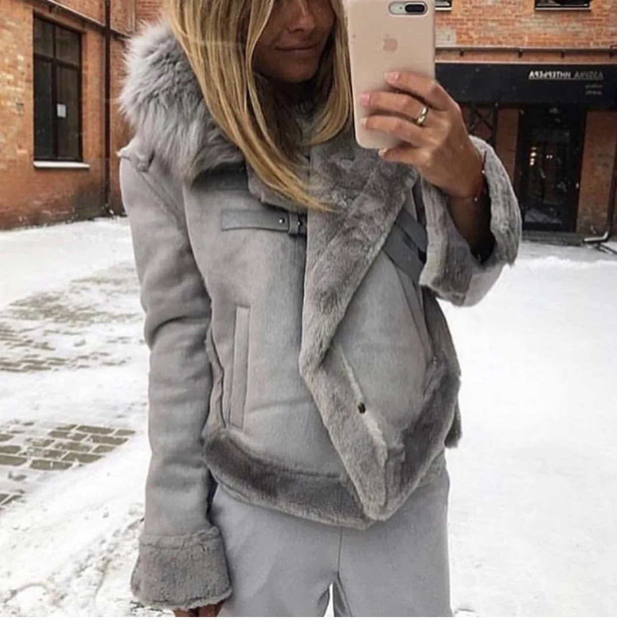 Винтажная замшевая кожаная куртка короткие куртки для женщин теплая овечья