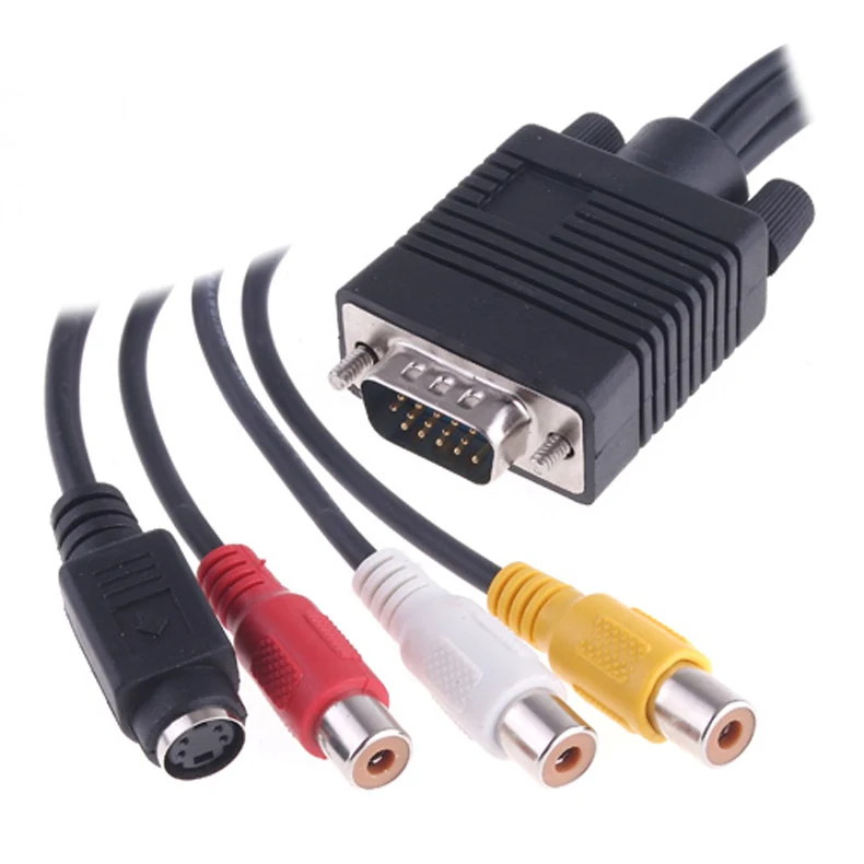 

PC VGA to S-Video AV RCA TV Out Converter Adapter Cable FKU66