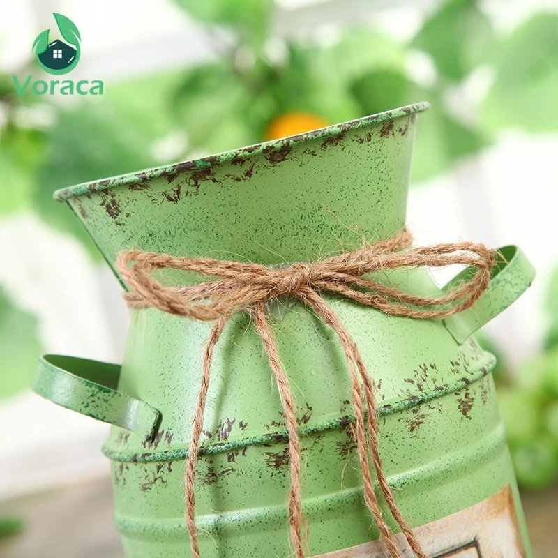 Фотоваза железная ведерко растительный горшок компоновка деревенский цветочный