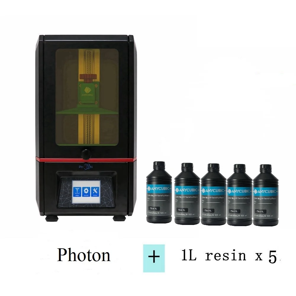 photonAdd 5L resin ANYCUBIC Photon 3d принтер SLA УФ Смола 3d Принтер lcd Высокоточный светильник-отверждение Impresora настольный сенсорный экран Imprimante 3d - Цвет: photonAdd 5L resin
