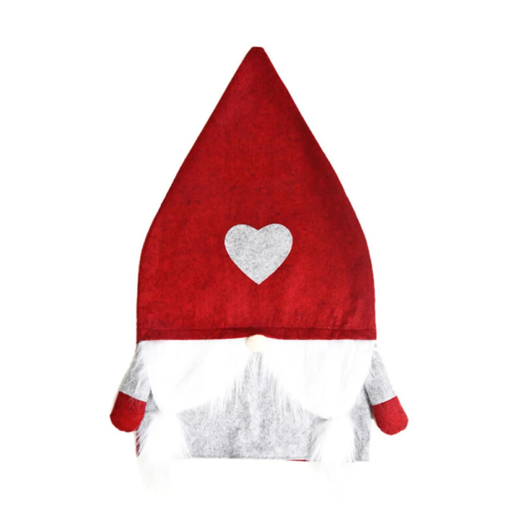 

Non-woven Chair Cover Festive Xmas Decoration Christmas Gnome Love Heart