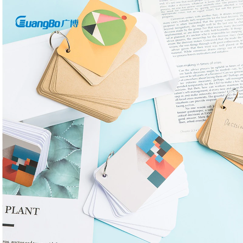 

Guangbo Ring-Shaped Word Notebook Mini Portable Blank Record Book English Word Notepad For Student Office Stationery Kraft Paper
