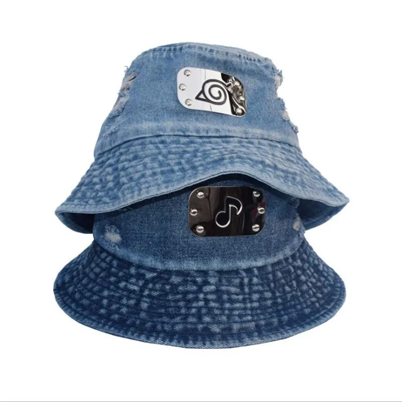 

2021 Fashion Bucket Hats Women Summer Sunscreen Panama Denim Hat Men Sunbonnet Outdoor Anime Logo Fisherman Hat Beach Cap