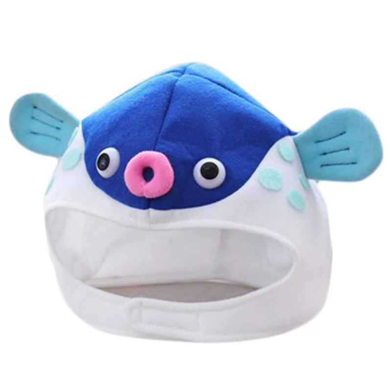 

Halloween Funny Cartoon Puffer Fish Plush Hat Stuffed Toy Headgear Cosplay Props F3MF