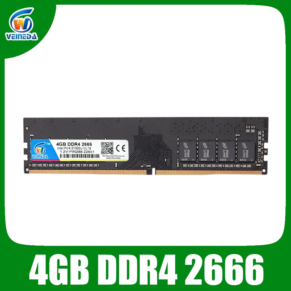 VEINED DDR4 8GB ddr 4 4gb PC Память RAM Memoria модуль компьютер настольный 1 2 V напряжение NON ECC PC4 4g