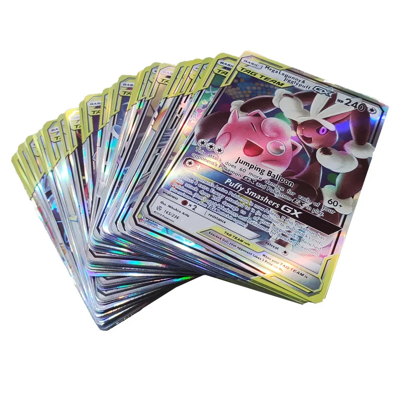 100 шт./компл. карты Pokemon 61TAG и 39gx Карты Покемон игральные покемон игрушки TAKARA TOMY |
