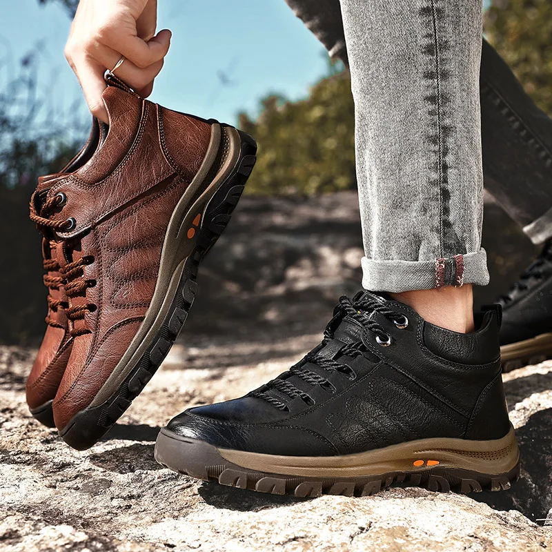 

Fashion Men's Ankle Boots Thick Plush Men's Platform Boots Outdoor Warm Snow Boots Men Vintage Classic Men Designer Sneakers