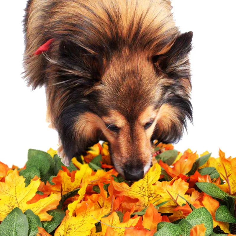 Искусственный коврик для собаки с листьями тренировочное одеяло еды снятия