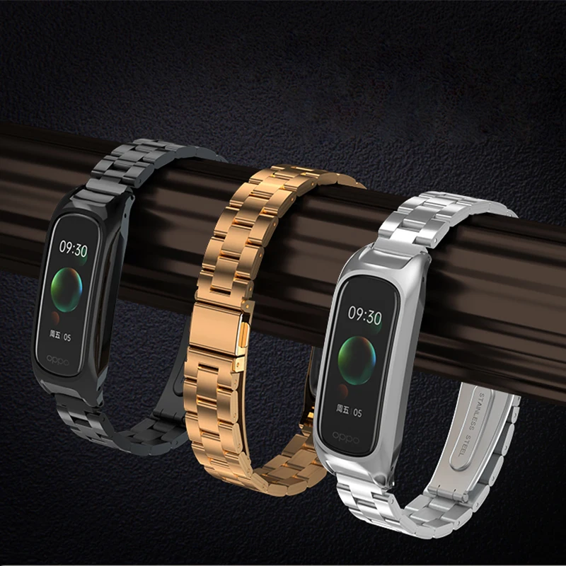 

Металлический ремешок для OPPO Band, ремешок из нержавеющей стали oppo band, модный кожаный сменный ремешок, аксессуары для смарт-браслета oppo