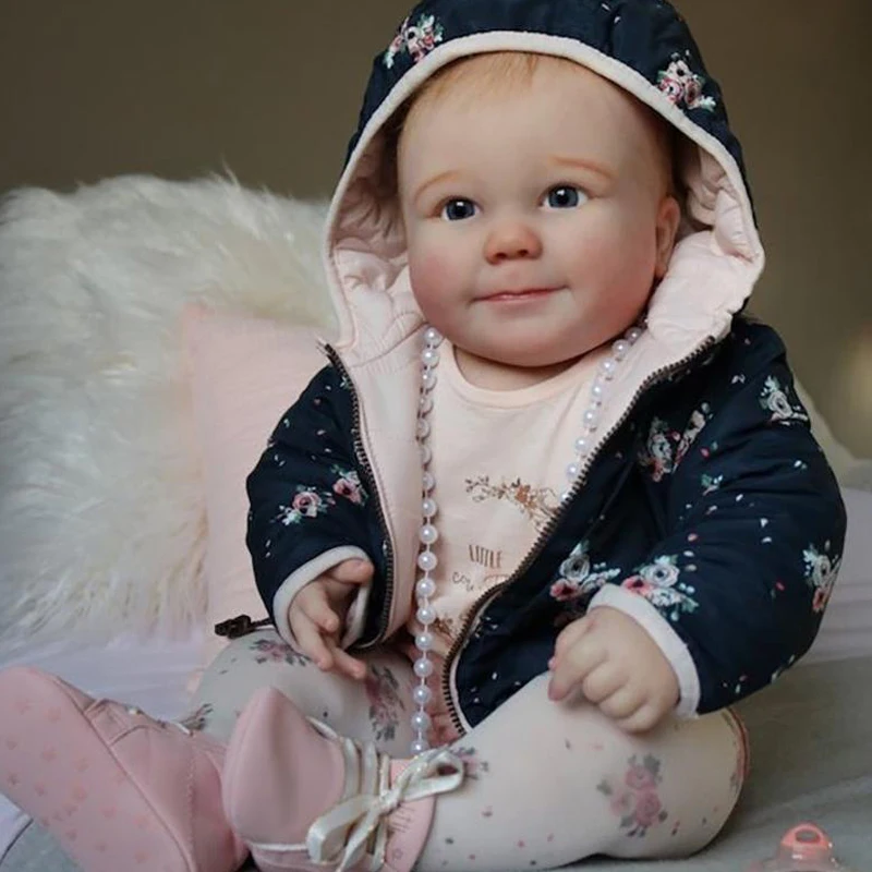 Реборн Детская кукла из винила Комплект 25 дюйма 7 месяц Июнь проснулся