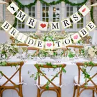 1 комплект, свадебные бумажные гирлянды Mr  Mrs для невесты, настенные подвесные баннеры, вечерние баннеры для помолвки, вечерние украшения для свадебной вечеринки