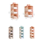 Подвесной органайзер для хранения, многослойная подвесная сумка для хранения одежды, нижнего белья, носков (розовыйсинийсерый)