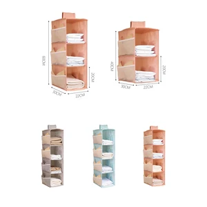 Подвесной органайзер для хранения, многослойная подвесная сумка для хранения одежды, нижнего белья, носков (розовыйсинийсерый)