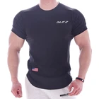 Новинка 2021, Спортивная Мужская футболка для бега, Мужская футболка для тренажерного зала, бодибилдинга, одежда для фитнеса, хлопковая дышащая Спортивная футболка для бега