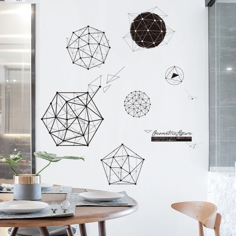 

Creative Geometry Ins Wall Stickers for A Teenagers Bedroom Dormitory Living Room Wall Decals Self-adhesive Vinyl Home Decor