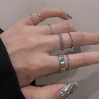 Кольца женские, золотистыесеребристые, 7 шт.компл.