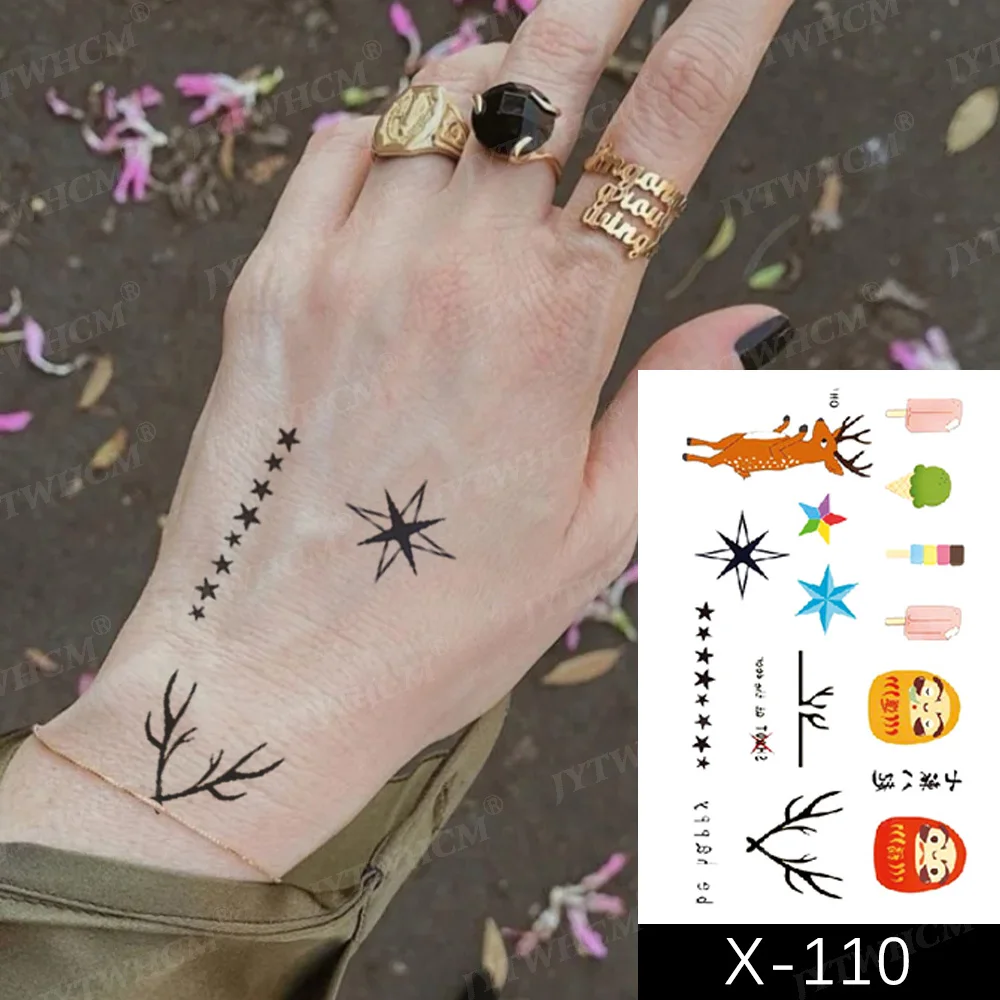 Водостойкая Временная тату-наклейка сердце пистолет флэш старый школьный