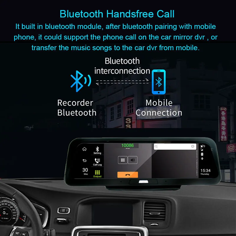Автомобильный видеорегистратор Anfilite 10 дюймов 2 Гб + 32 ГБ Android 8 1 GPS навигация Bluetooth Wi