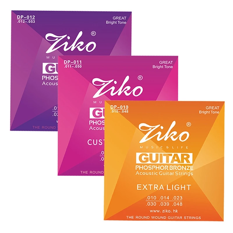 

New Ziko Dp Series 1 Set Of Acoustic Guitar Strings 1St-6Th Hexagon Alloy Core Phosphor Bronze Wound