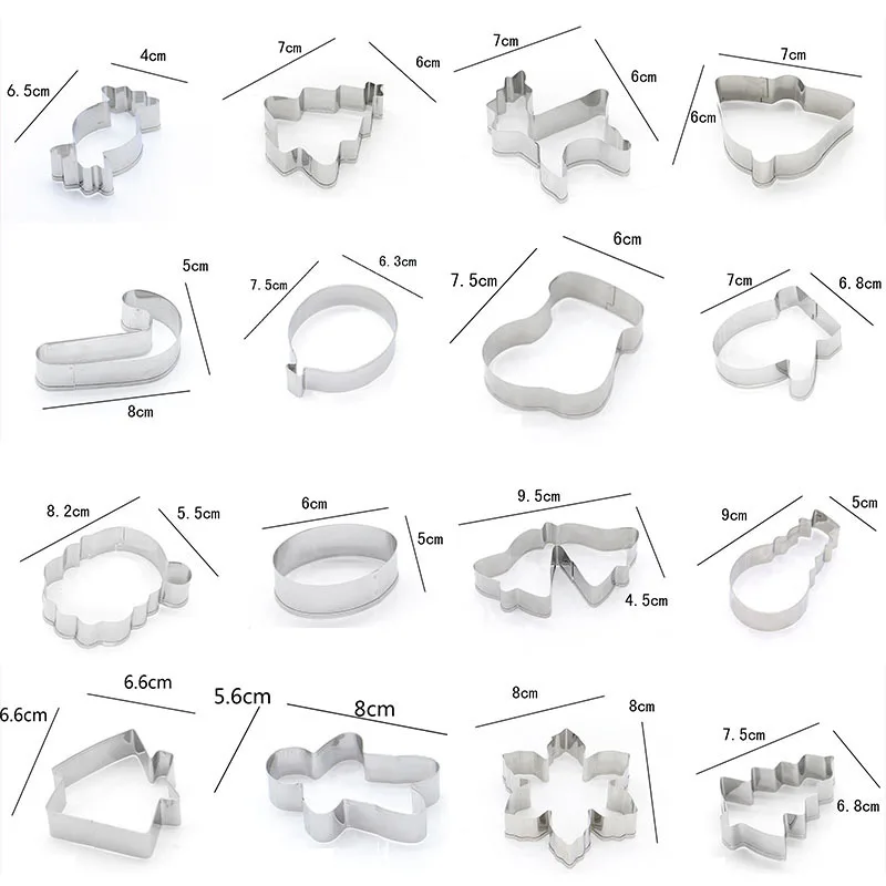 Набор рождественских формочек для печенья из нержавеющей стали фондан пирог 6/14/16