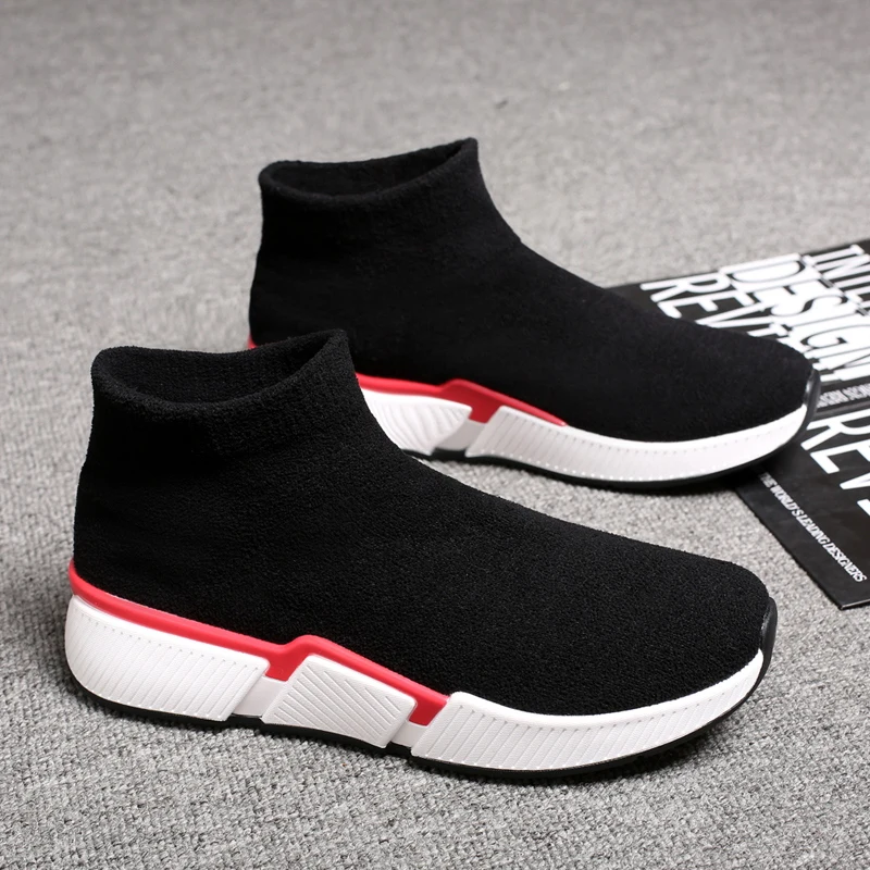 Hot Sale Cotton Shoes Winter Walking Shoes Knitting Comfortable Casual Men Sneakers Non-slip Wear-resistant Soft Sole Snow Boots