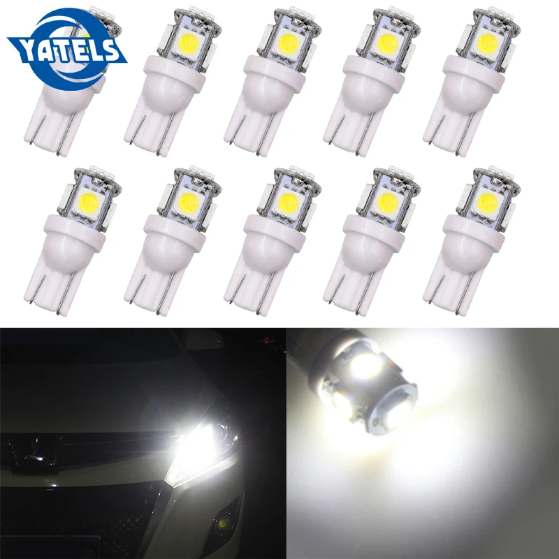 10 шт. T10 W5W светодиодный лампы 5050 5 SMD 194 168 на внутренней стороне просвет показатель