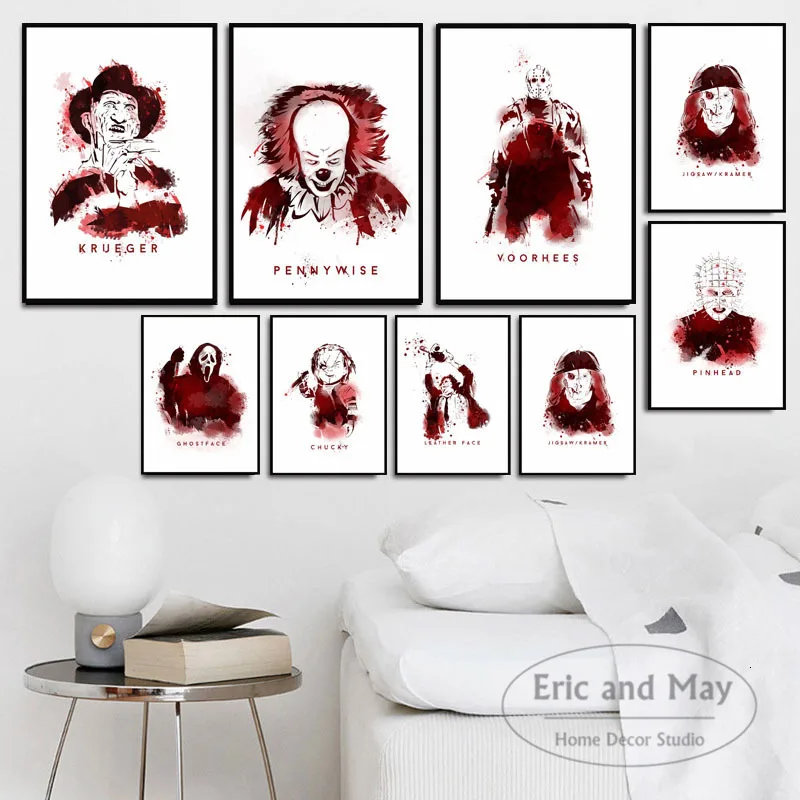 

Horror Movies Character Voorhees Krueger Collage Canvas Painting Poster Prints Art Wall Pictures Living Room Home Decor