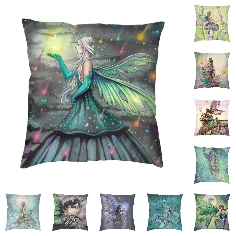 

Star Showers Fairy Fantasy Artwork By Molly Harrison Pillow Case Decoration Cute Cushions for Sofa Square Pillowcase